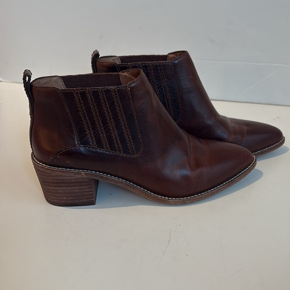 Madewell Bonham bootie ankle cowboy boots brown stacked heel size 7 - Picture 2 of 16